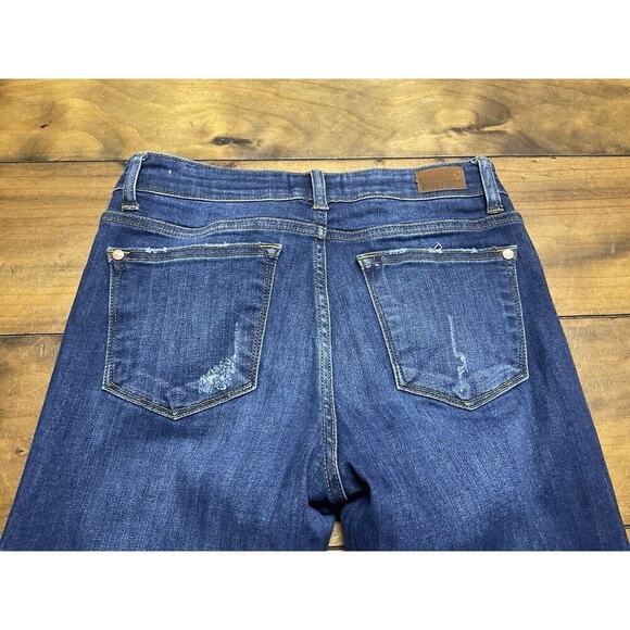 Judy Blue Jeans Womens 7/28 Relaxed Fit Skinny Aurora Handsand Blue USA Whiskers - Picture 6 of 10